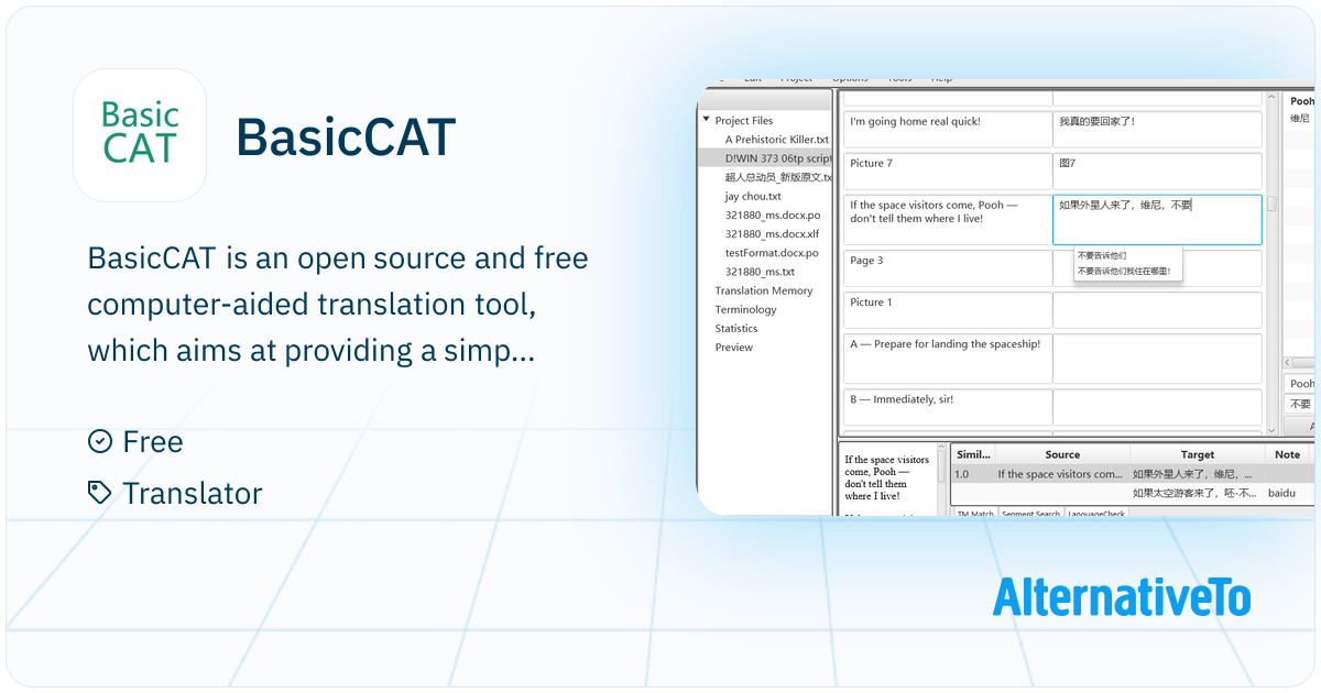 BasicCAT: A computer-aided translation tool | AlternativeTo