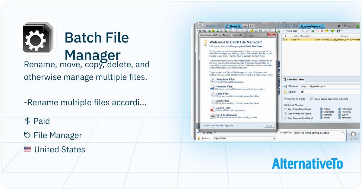 Batch File Manager: Rename, move, copy, delete, and otherwise manage ...