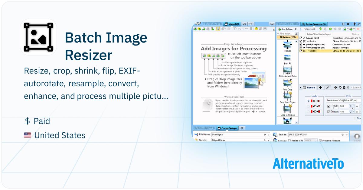 Batch Image Resizer: Resize, crop, shrink, flip, EXIF-autorotate ...