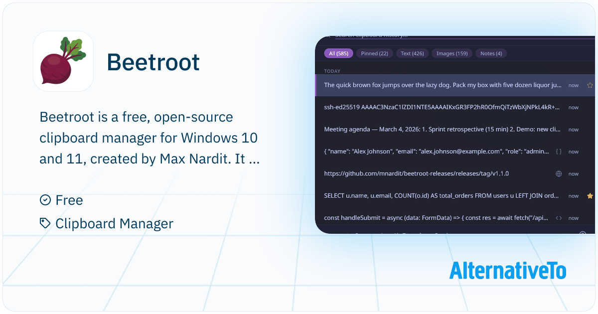Beetroot: A smart clipboard manager for Windows with AI-powered text ...