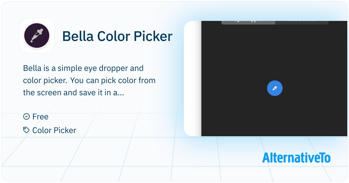 Bella Color Picker: Pick color from anywhere on your screen | AlternativeTo
