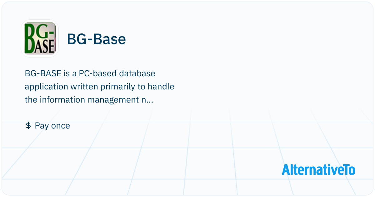 BG-Base: BG-BASE is a database application designed to manage ...