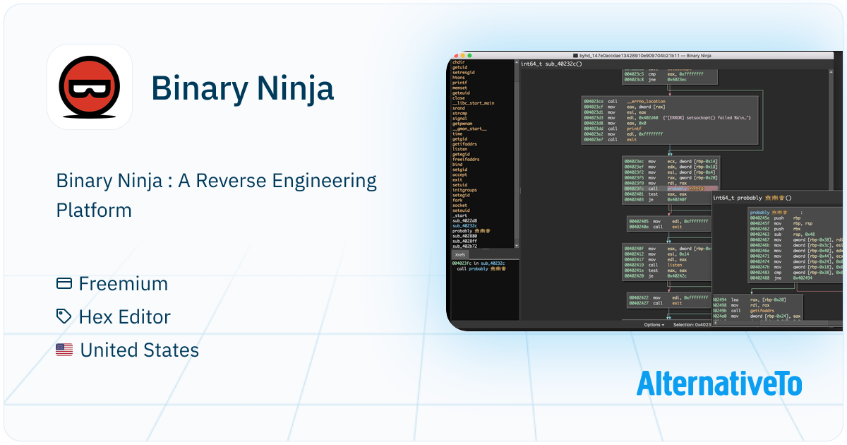 Binary Reverse Engineer Binary Ninja: A reverse engineering platform and GUI | AlternativeTo