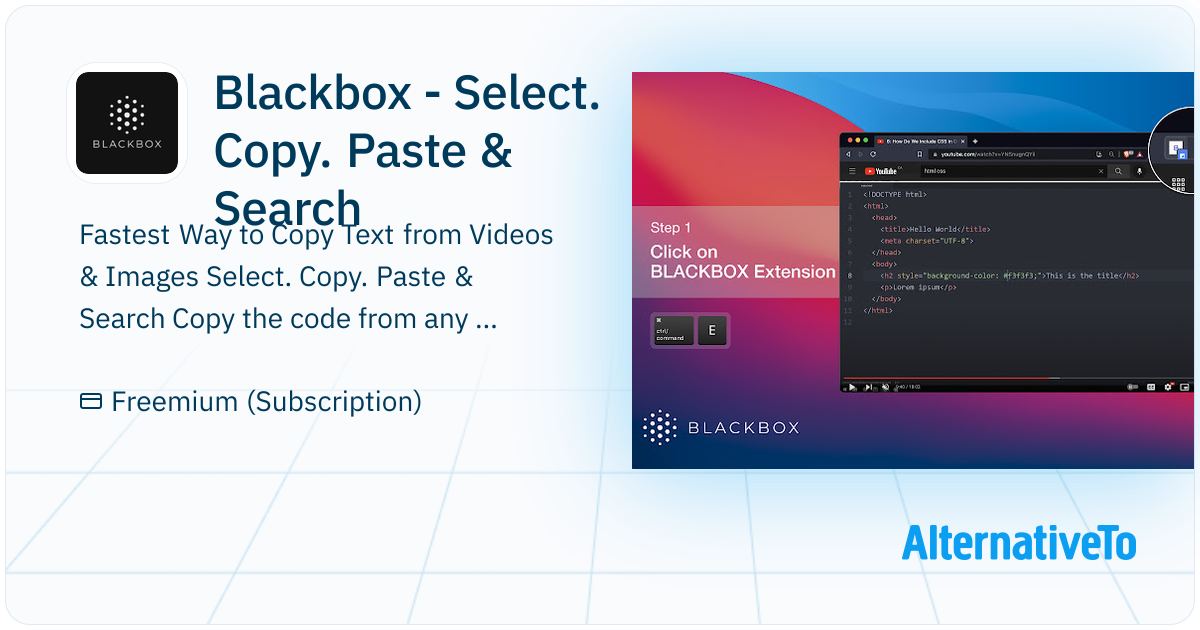 Blackbox - Select. Copy. Paste & Search: Copy the code from any coding ...