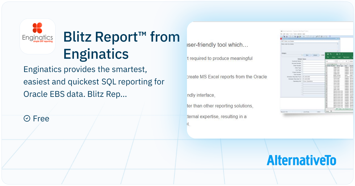 Blitz Report™ from Enginatics : Blitz Report is an Oracle Forms-based ...