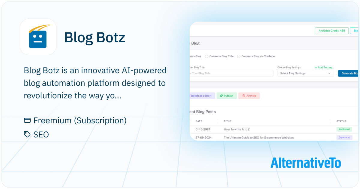 Blog Botz: AI-driven blog automation tool that simplifies content ...