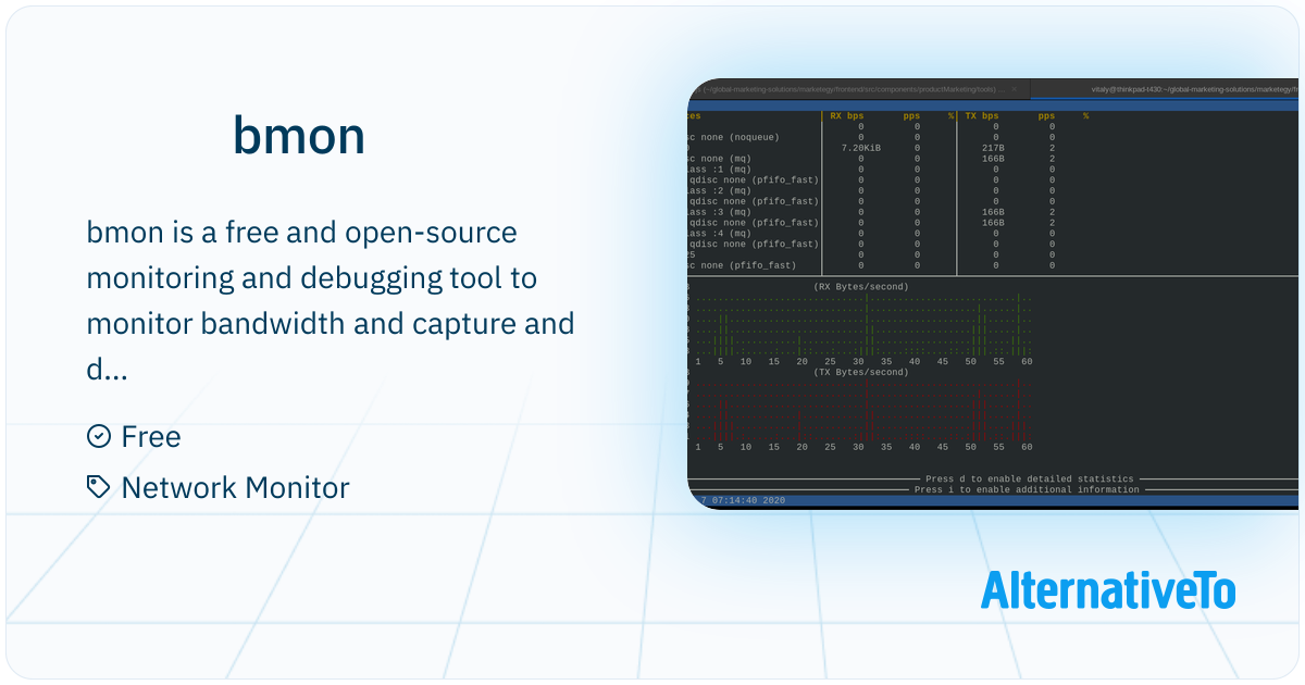 bmon: Bandwidth monitor and rate estimator | AlternativeTo