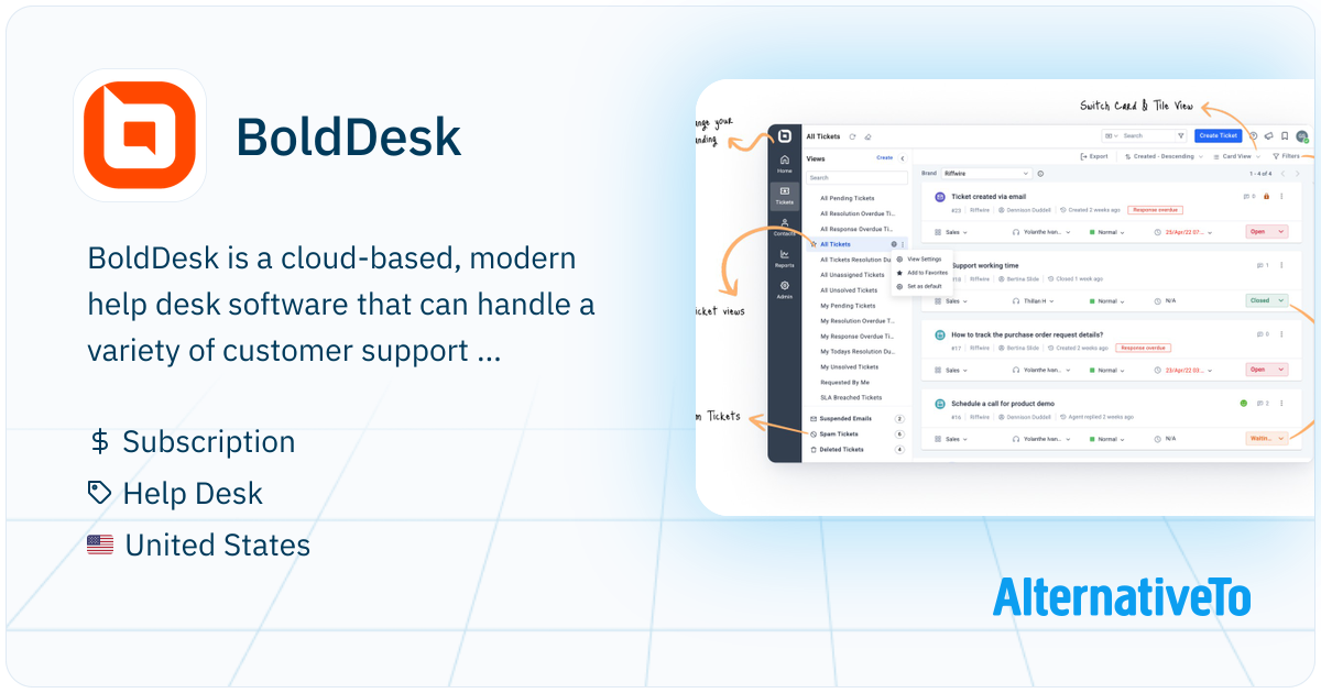 BoldDesk: Help desk ticketing software for managing customer support ...