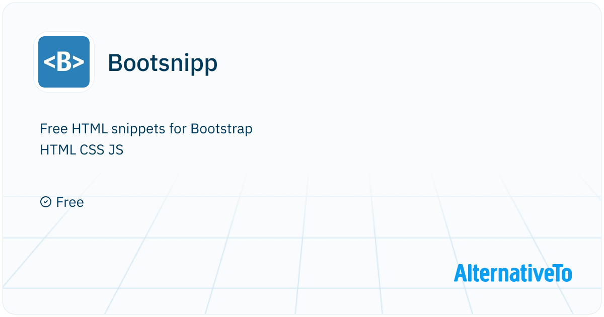 Bootsnipp: Free HTML snippets for Bootstrap HTML CSS JS | AlternativeTo