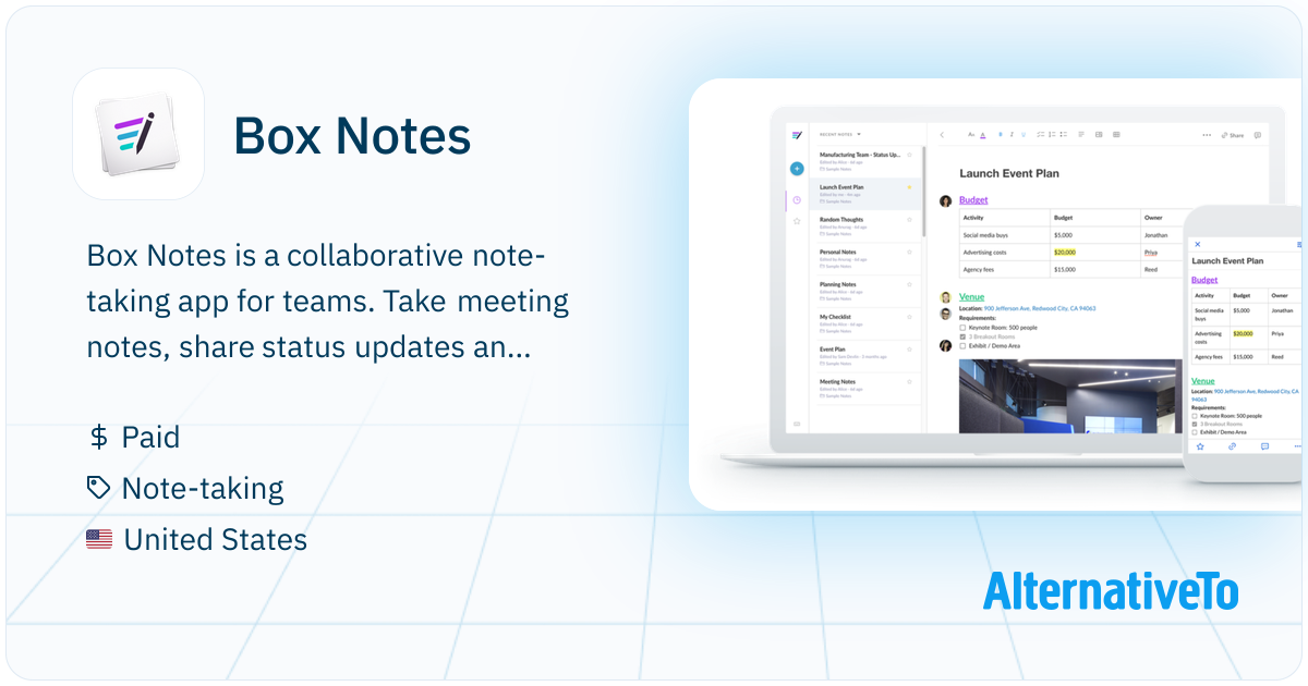 Box Notes: Collaborative note-taking app for | AlternativeTo