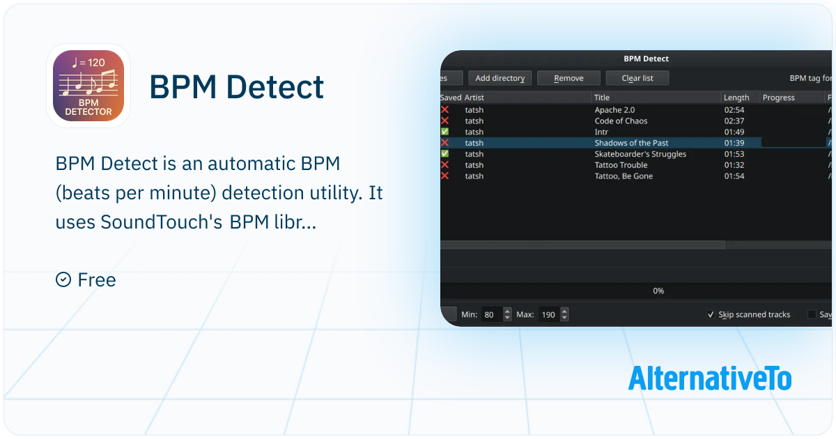 BPM Detect: Automatic BPM (beats per minute) detection utility ...