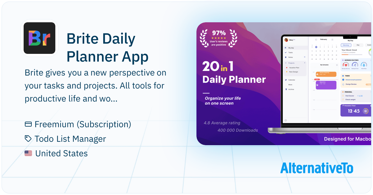 Brite Daily Planner App: All-in-one Productivity app with deep ...