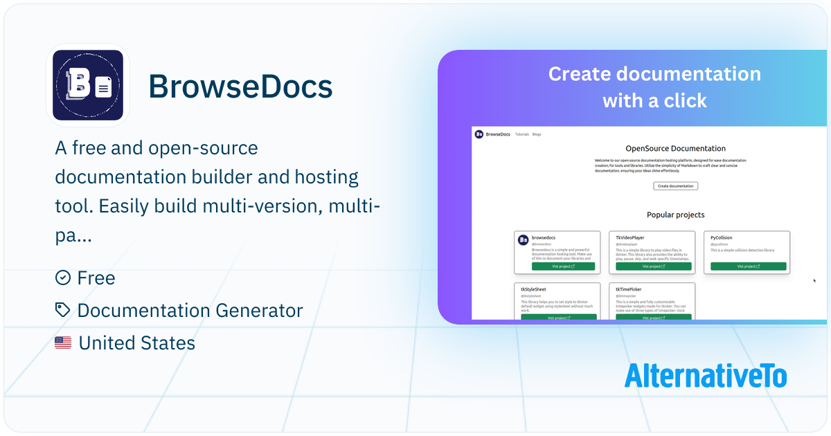 BrowseDocs: A free and open-source documentation builder and hosting ...