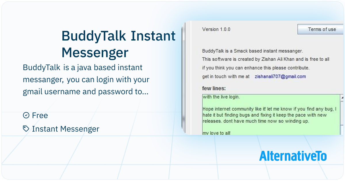 BuddyTalk Instant Messenger: BuddyTalk is a java based instant ...