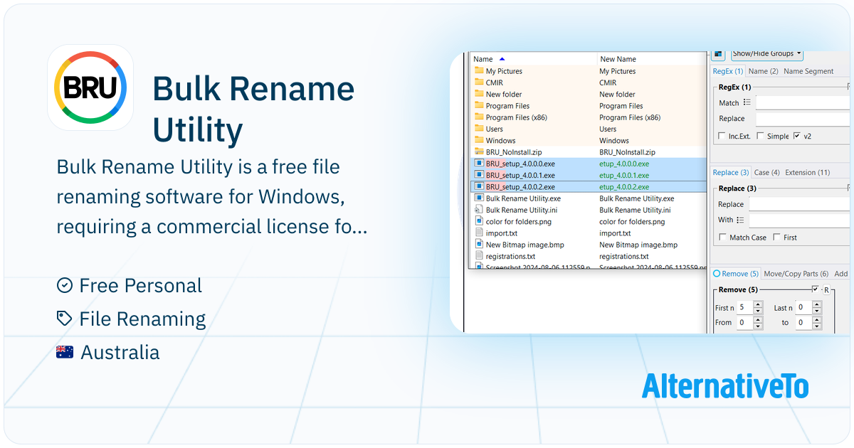 Windows Bulk File Rename Utility Bulk Rename Utility: Batch file renamer with preview, EXIF, and ID3 ...