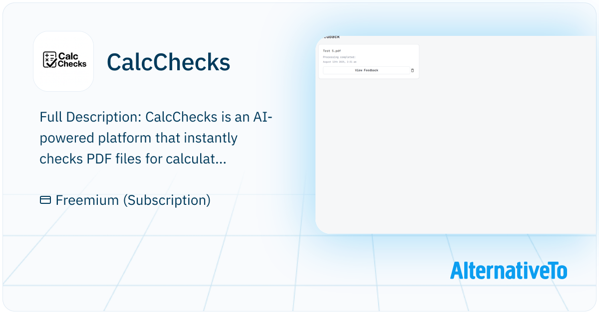 CalcChecks: AI tool that scans entire PDF files for calculation errors ...