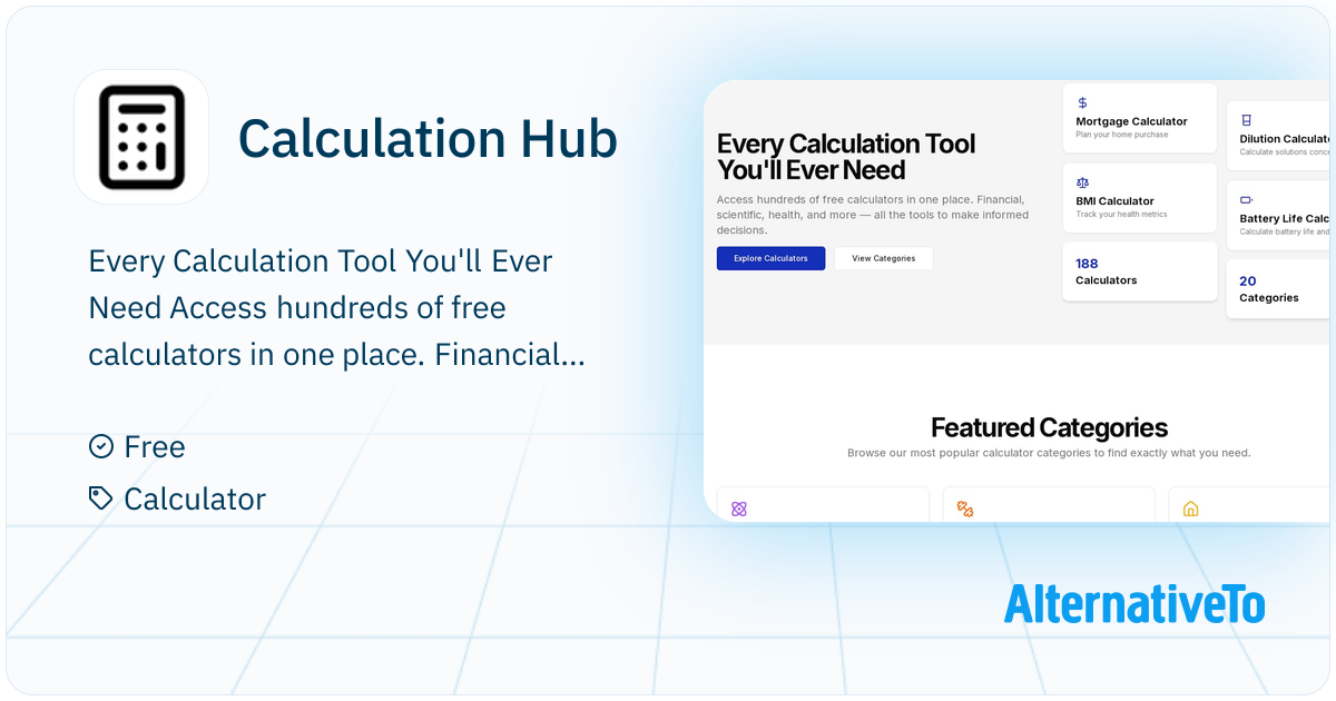 Calculation Hub: Every calculation tool you'll ever need. | AlternativeTo
