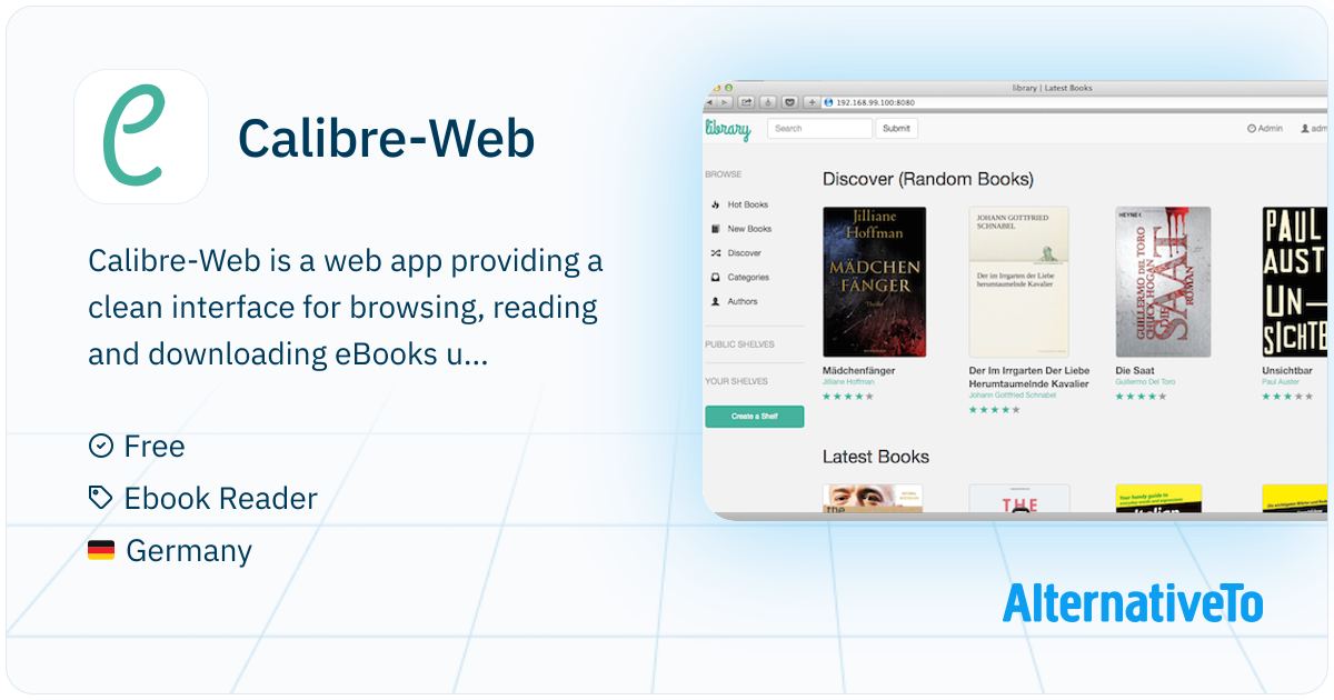 Calibre-Web: Web app providing a clean interface for browsing, reading ...