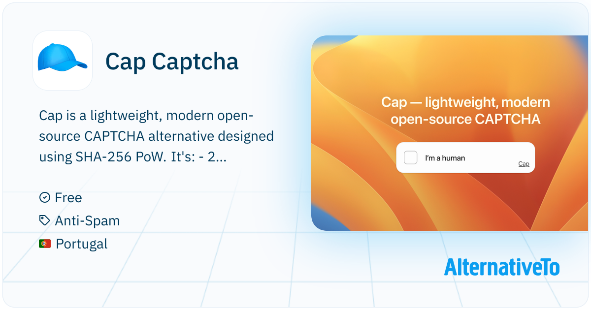 Cap Captcha: Lightweight, modern open-source CAPTCHA alternative ...