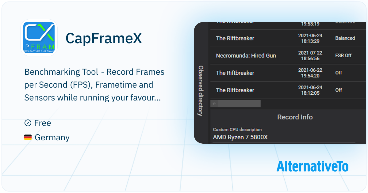 CapFrameX: Frametime capture and analysis tool based on Intel's ...