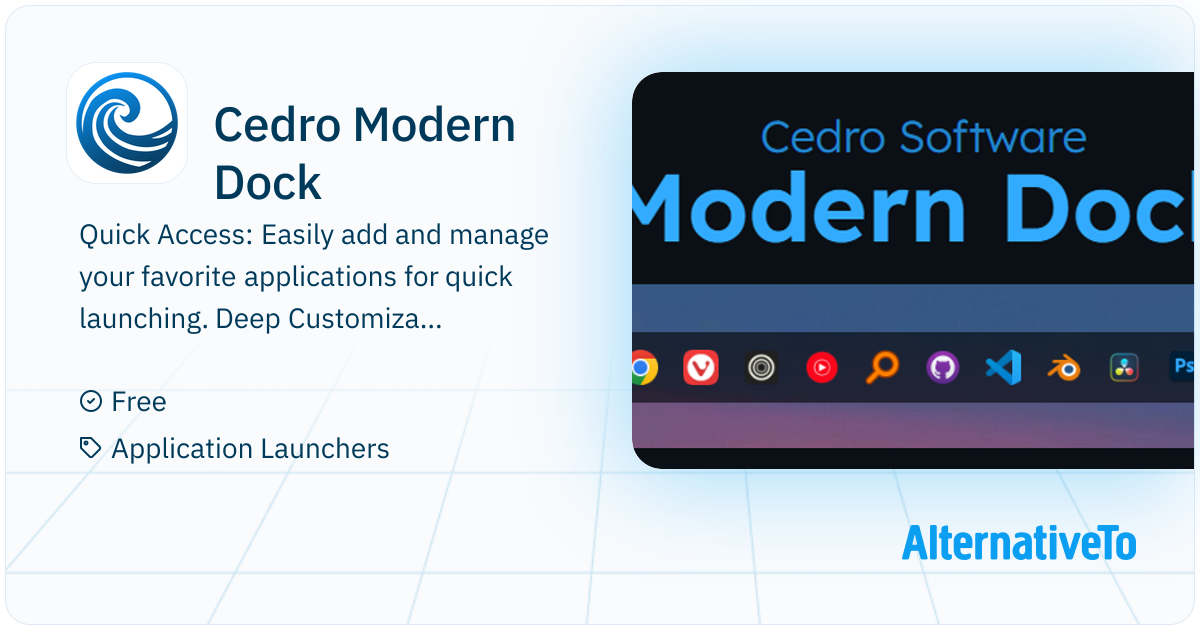 Cedro Modern Dock: A sleek, open-source dock to enhance your desktop ...