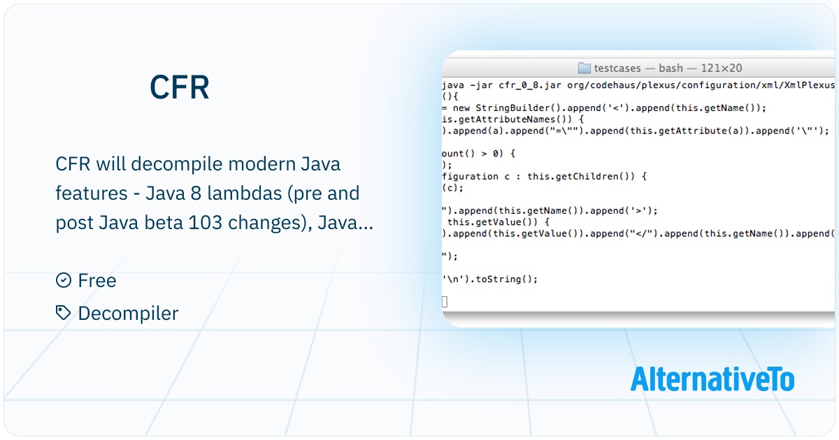 Cfr Java Decompiler CFR: Will decompile modern Java features - Java 8 lambdas (pre and post ...