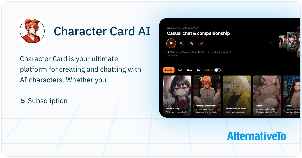 Character Card AI: Create & chat with AI characters. | AlternativeTo