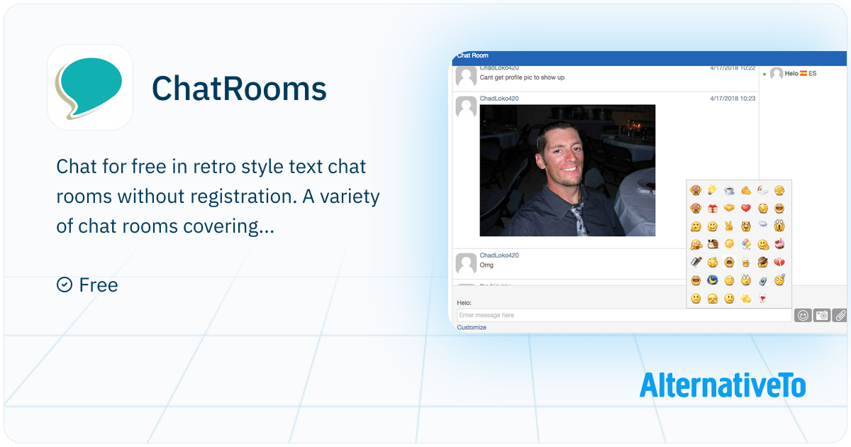 ChatRooms: Free chat rooms no registration. | AlternativeTo