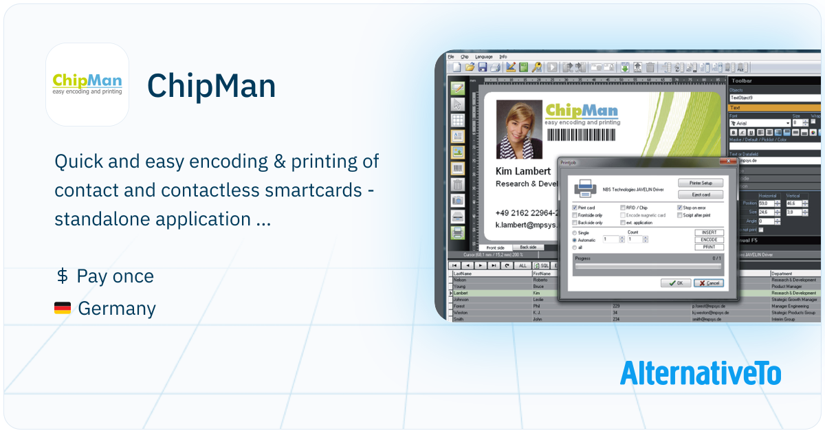 ChipMan: Quick and easy encoding & printing of contact and contactless ...