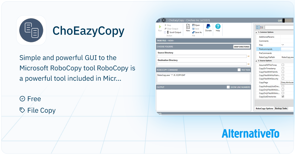 ChoEazyCopy: Simple and powerful GUI to the Microsoft RoboCopy ...