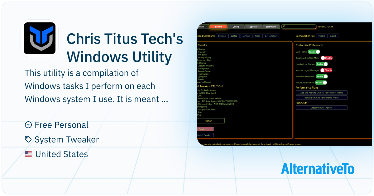 Chris Titus Tech's Windows Utility: (winutil) - Install Programs ...