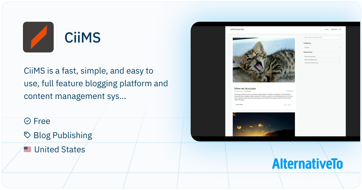 CiiMS: Fast, simple, and easy to use, full | AlternativeTo