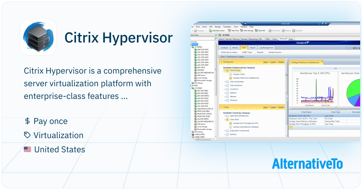 Citrix Hypervisor: (formerly XenServer) Citrix Hypervisor is a leading ...