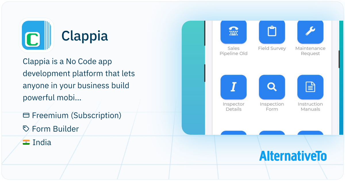Clappia: No Code app creation using Excel skills | AlternativeTo