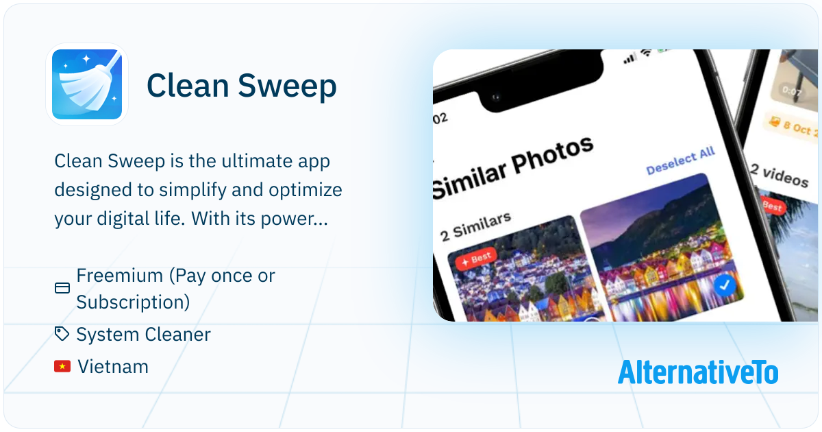 Clean Sweep: Remove similar photos, videos and contacts | AlternativeTo