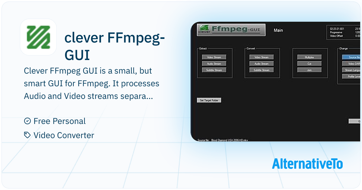 clever FFmpeg-GUI: Clever FFmpeg GUI is a small, but smart GUI for ...