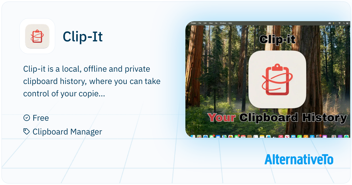 Clip-It: A secure and private clipboard history manager exclusively for ...