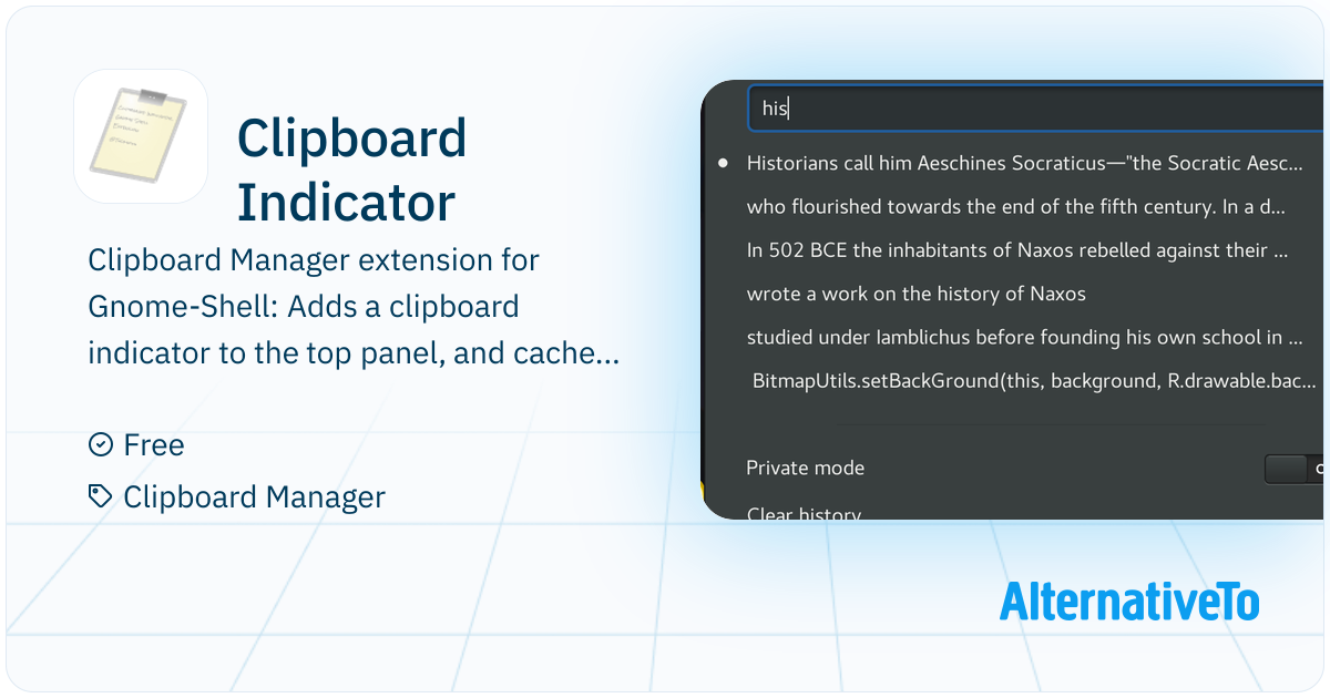 Clipboard Indicator: Clipboard Manager extension for Gnome-Shell: Adds ...