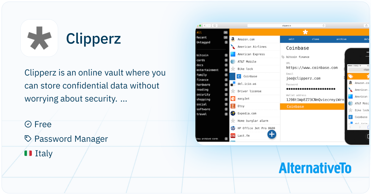 Clipperz: Online vault where you can store confidential data without ...