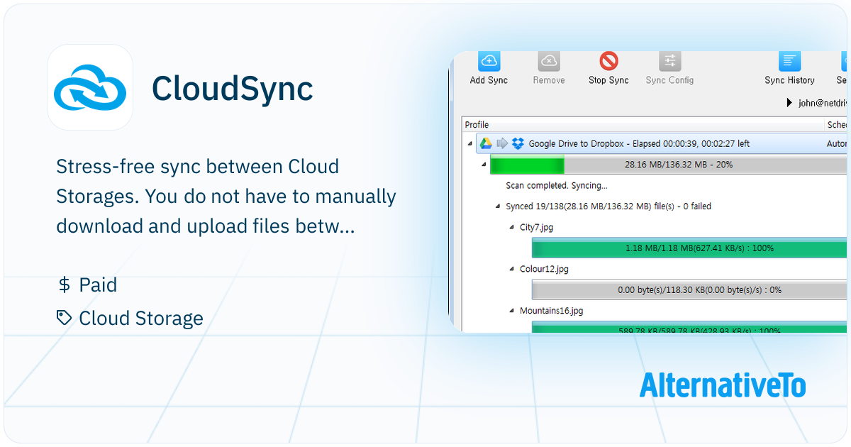 CloudSync: Lets you sync files between storages like cloud storages and ...