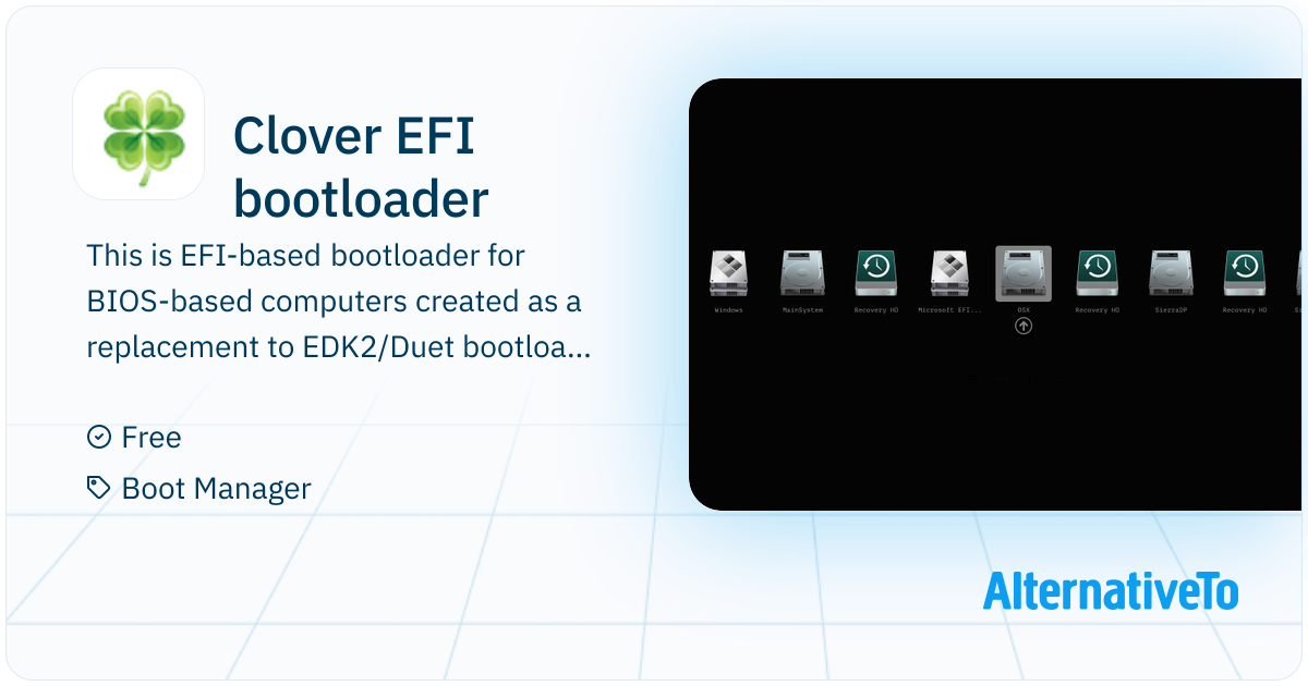 Clover EFI bootloader: This is EFI-based bootloader for BIOS-based ...