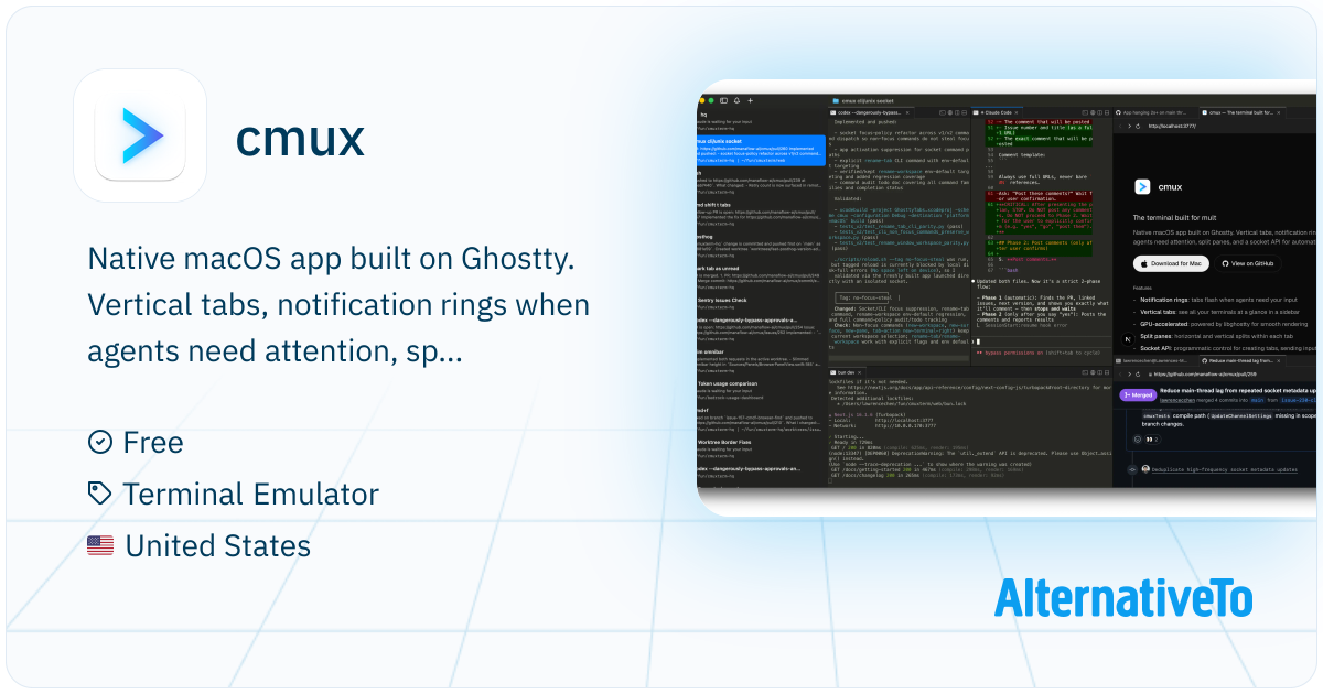 cmux: Ghostty-based macOS terminal with vertical tabs and notifications ...