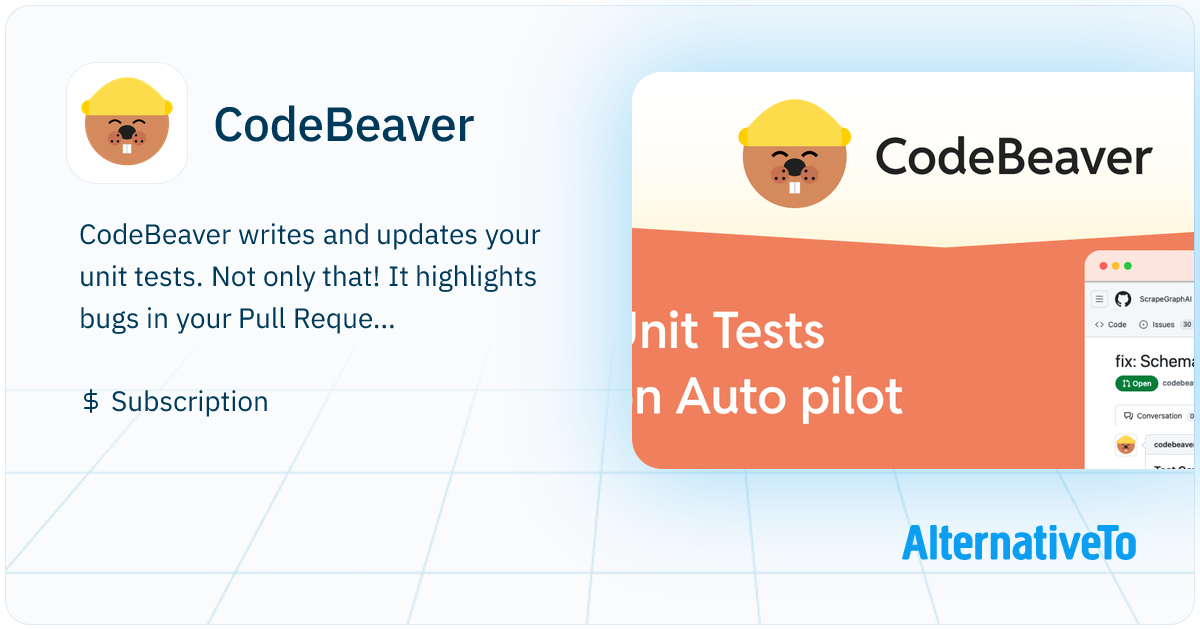 CodeBeaver: Get Unit Tests with every push | AlternativeTo