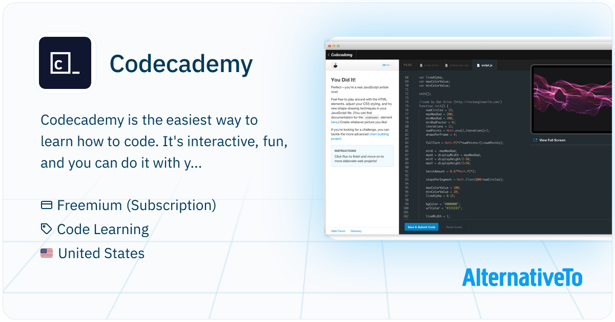 Codecademy: Interactive coding lessons available for free | AlternativeTo