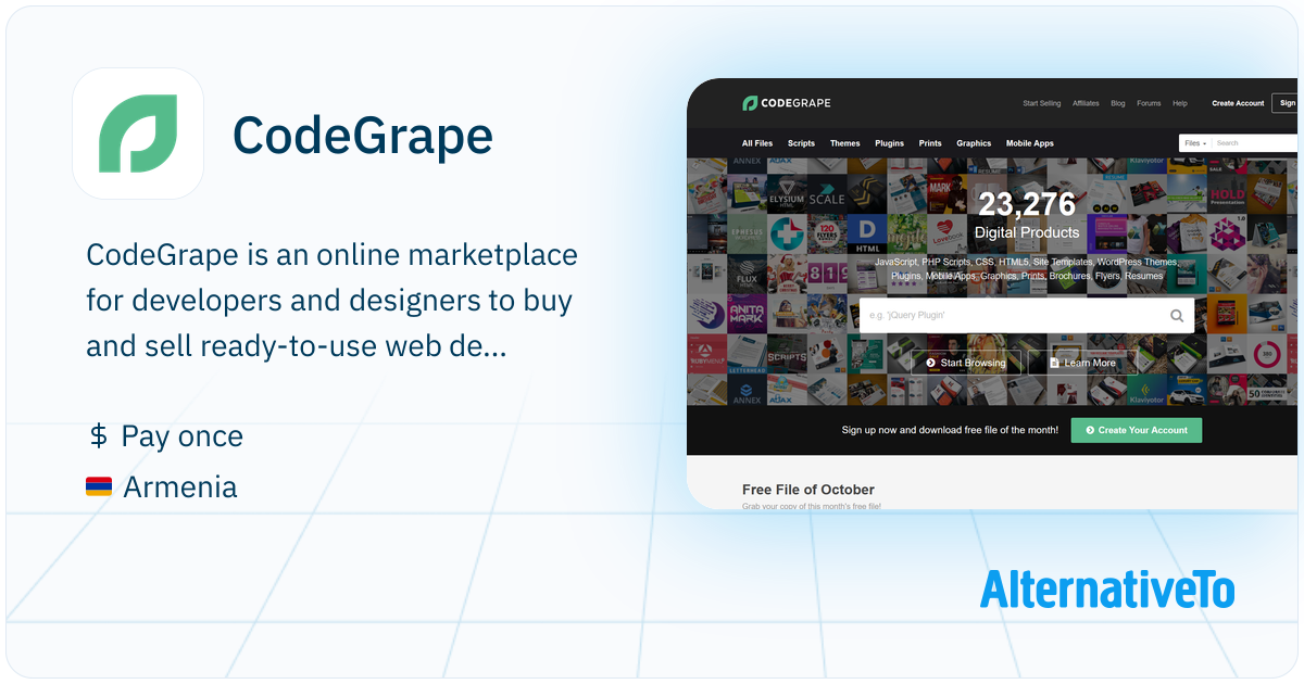 CodeGrape: Marketplace for code, themes, plugins, graphics, and prints ...