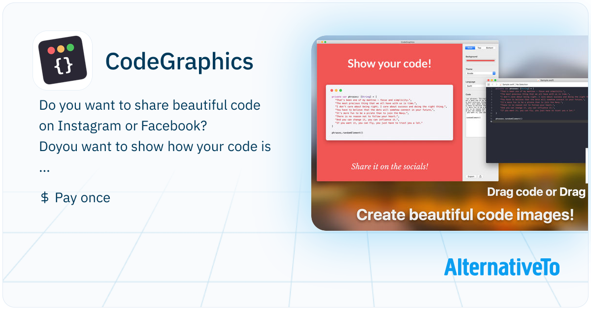 CodeGraphics: Create and post your beautiful source code on socials ...