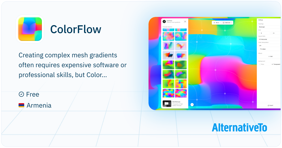 ColorFlow: Free, advanced mesh gradient generator with an interactive ...