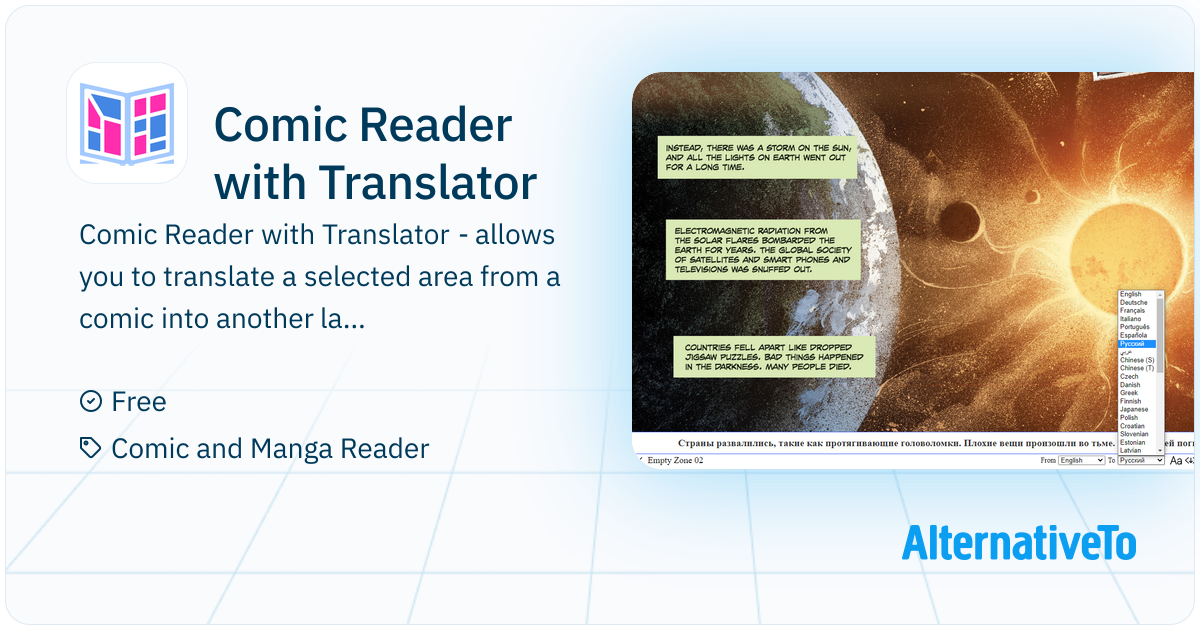 Translator Comic Comic Reader with Translator: - allows you to translate a selected area ...