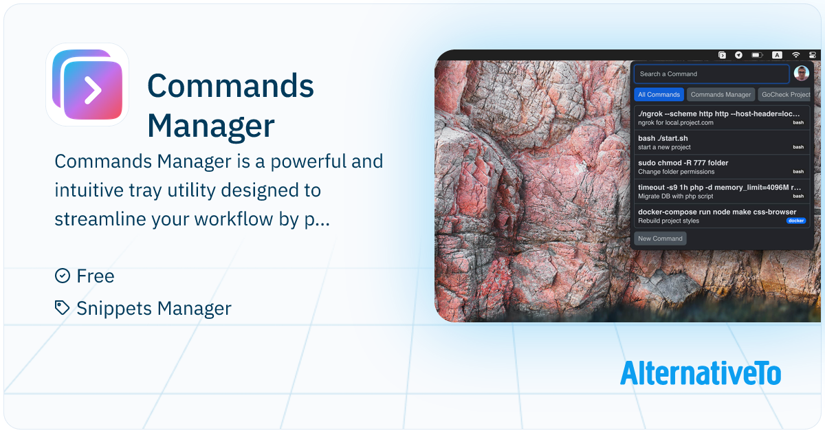 Commands Manager: Collect all your commands in one place, then search ...