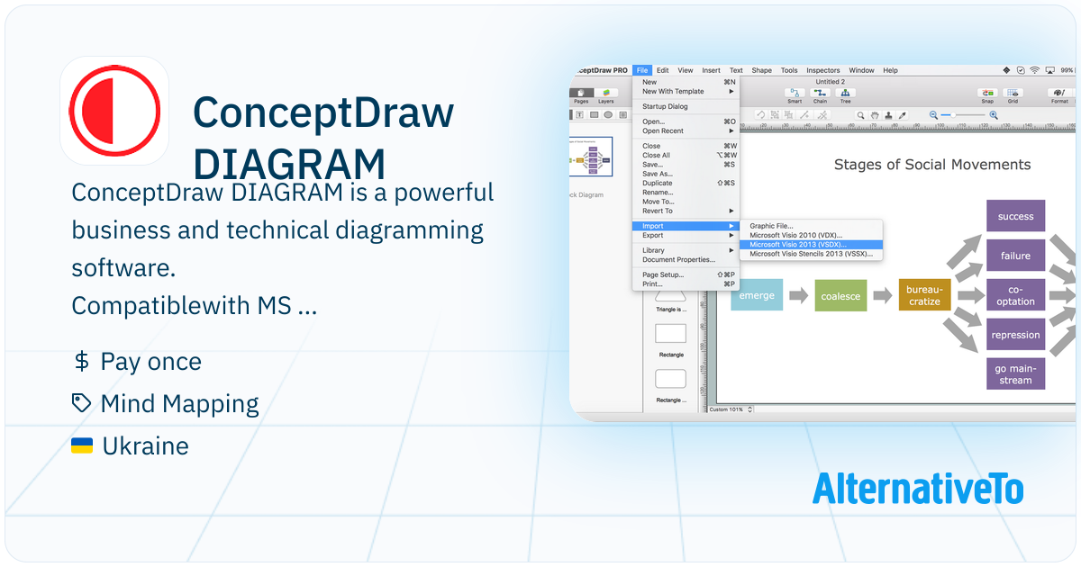 ConceptDraw DIAGRAM: V14 is the only product that supports Visio legacy ...
